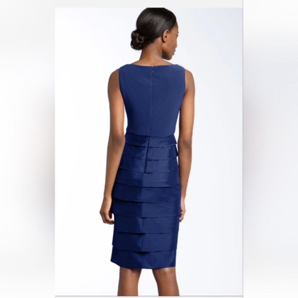 Adrianna Papell Tafetta Shutter Layered Dress, Size 6 - Picture 13 of 13